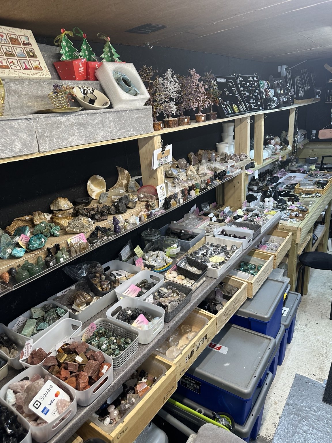 Extensive crystal displays inside the Crystal Cabin